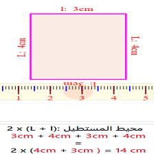 دروس وتمارين الرياضيات السنة الثالثة ابتدائي - محيط المستطيل
