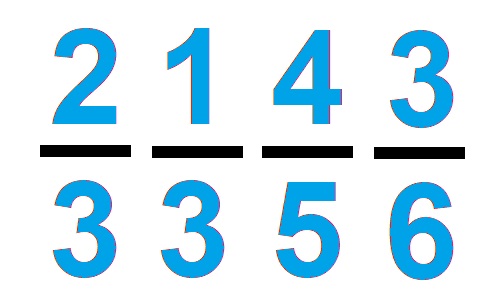 أي الكسور التالية يعادل النصف؟