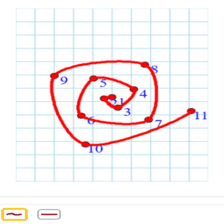 دروس وتمارين الرياضيات السنة أولى ابتدائي - ربط نقط بخطوط مستقيمة أو منحنية