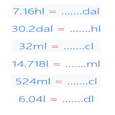 دروس وتمارين الرياضيات السنة الرابعة ابتدائي -   تحويل وحدات السعة 2