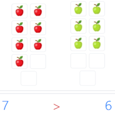 دروس وتمارين الرياضيات السنة أولى ابتدائي - تعرف رموزالمقارنة