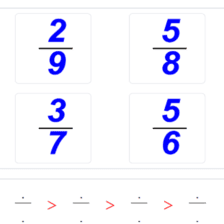 دروس وتمارين الرياضيات السنة الرابعة ابتدائي - ترتيب أعداد كسرية