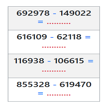 دروس وتمارين الرياضيات السنة الرابعة ابتدائي - عمليات طرح 
